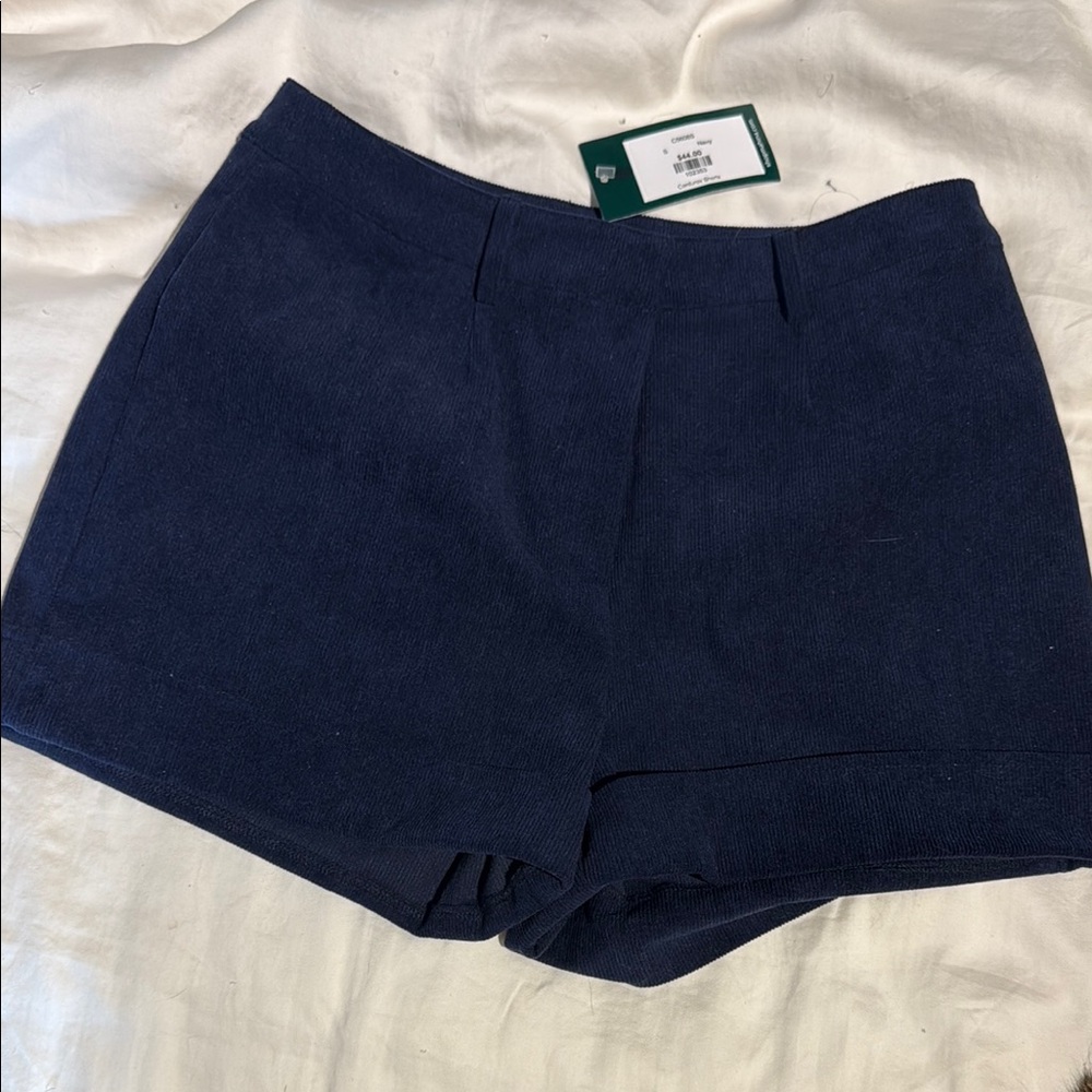Women's Navy Blue corduroy shorts (small) nwt